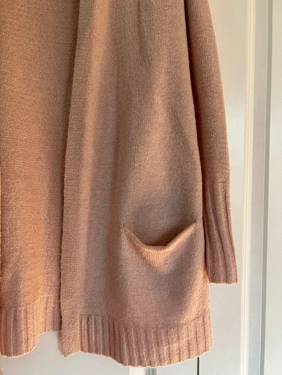 CASLON Womens Open Front Cardigan Wool Blend Sweater Light Pink Sz S Cottagecore - Picture 2 of 9